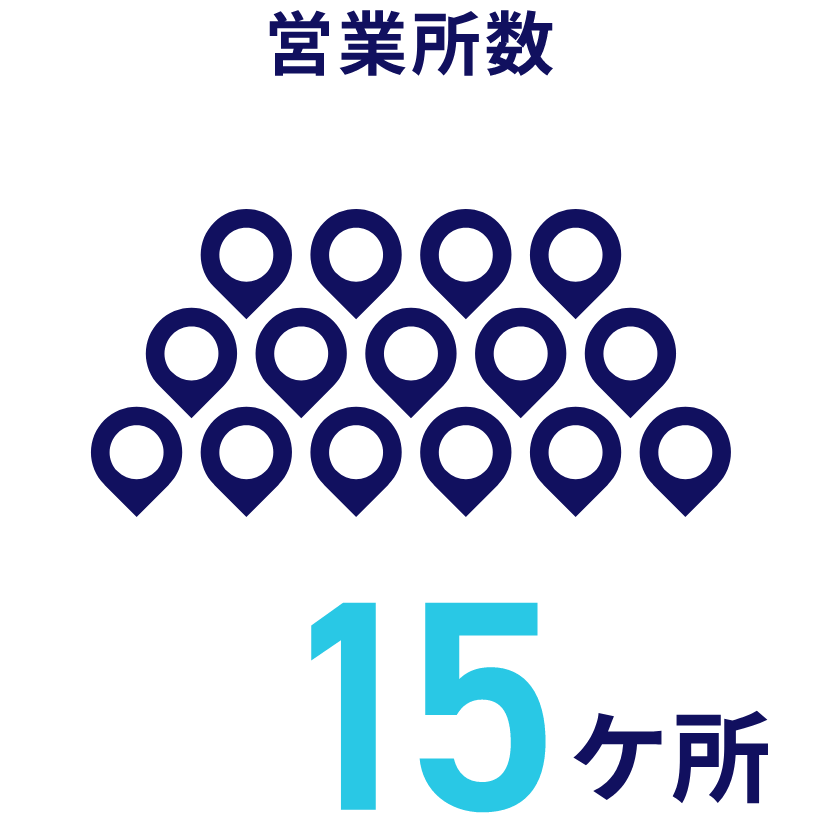 営業所数：15ヶ所